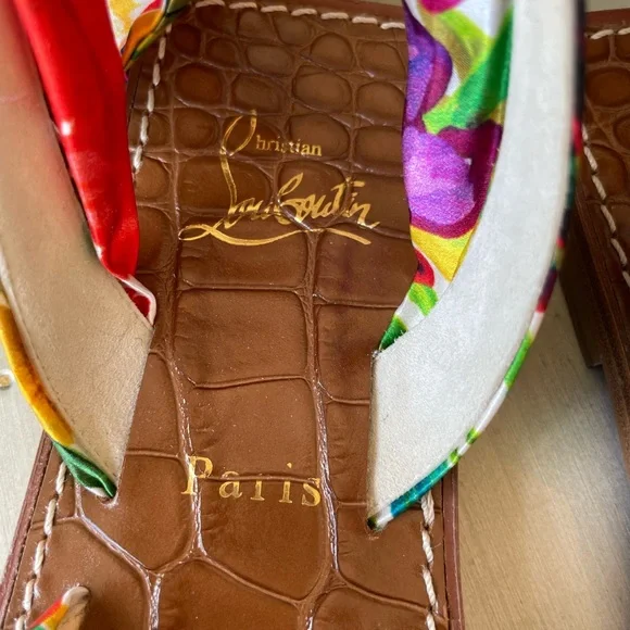 NIb christian louboutin niloofar satin sandal flat sz 37 - Picture 2 of 9